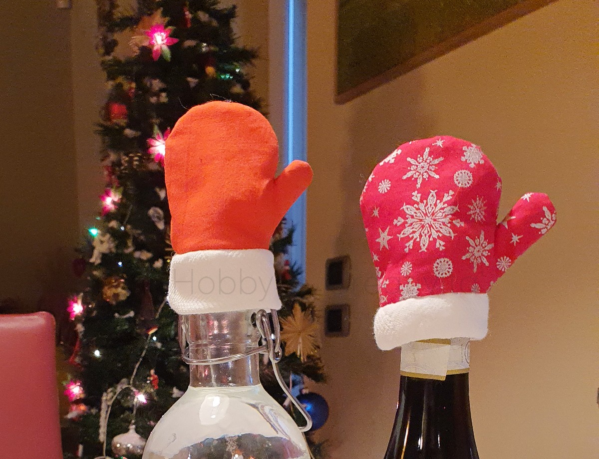 Tbrand Copribottiglia di vino con chiusura a cordoncino per decorazioni natalizie confezione da 3 